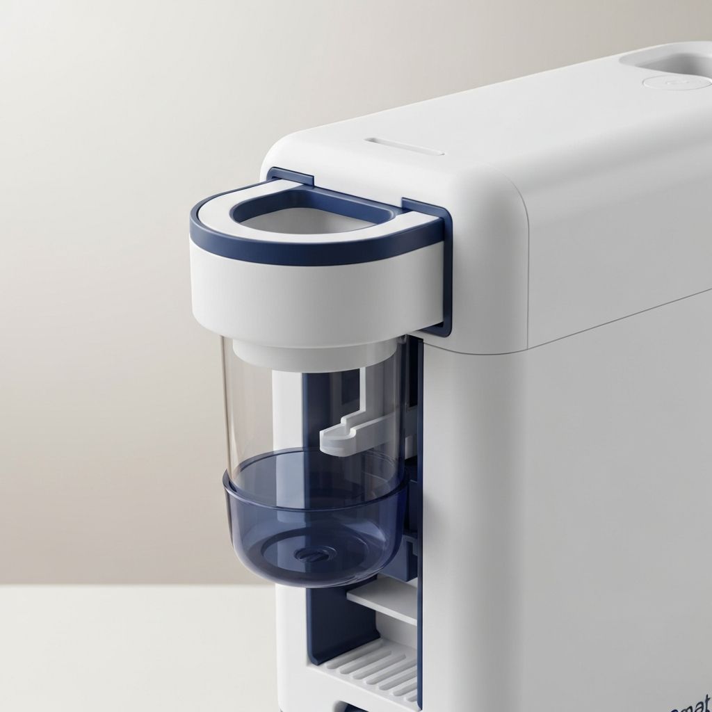 Detalle del mecanismo hermético del dispensador Smart Rice