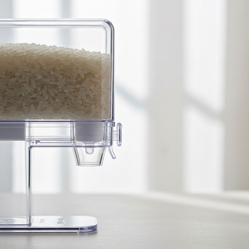 Vista lateral del dispensador